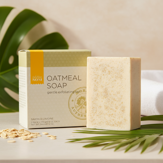 Tahitian Noni Oatmeal Soap in spa setting